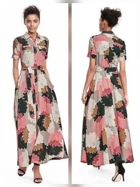 banana republic mesh long-sleeve maxi dress 817722022 black floral botanical Ponte Puff-Sleeve Maxi Dress